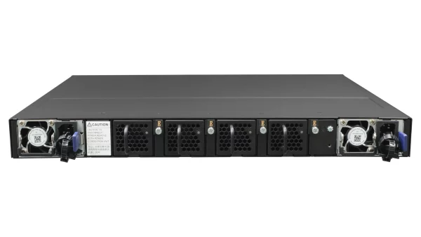 Netberg Aurora 420 48x 10G + 6x 40GE, Broadcom Trident2 Bare Metal Switch for data centers, rear view