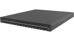 Netberg Aurora 810 32x 400GE, Intel Tofino 2 P4 Programmable Bare Metal Switch for data centers, front angled view